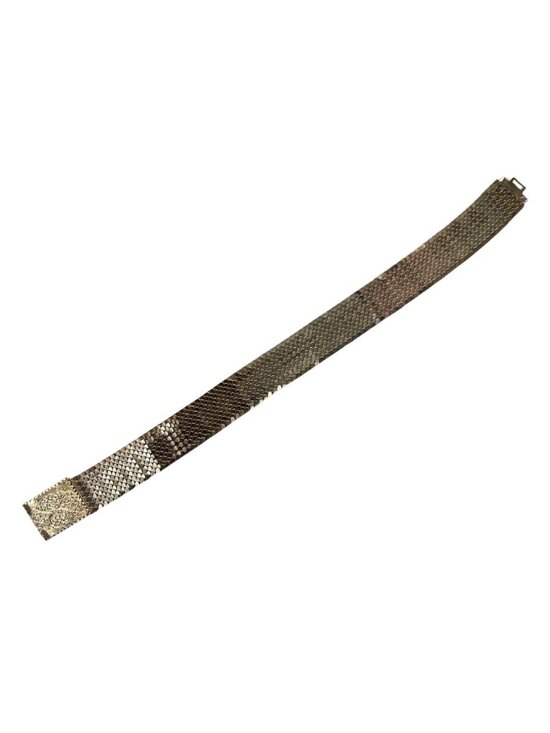 Vintage Gold Belt Fish Scale Metal Stretch 1970s Disco Queen Glamour Elastic main image 4